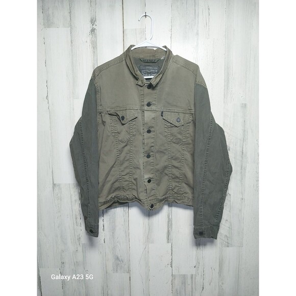 Levi's Two Tone Canvas Jacket Green Mens Size Large - Picture 1 of 5
